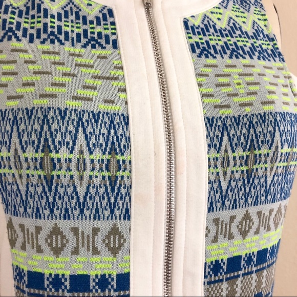 Ella Moss Geometric Print Front Zip Bodycon Dress - Picture 3 of 6